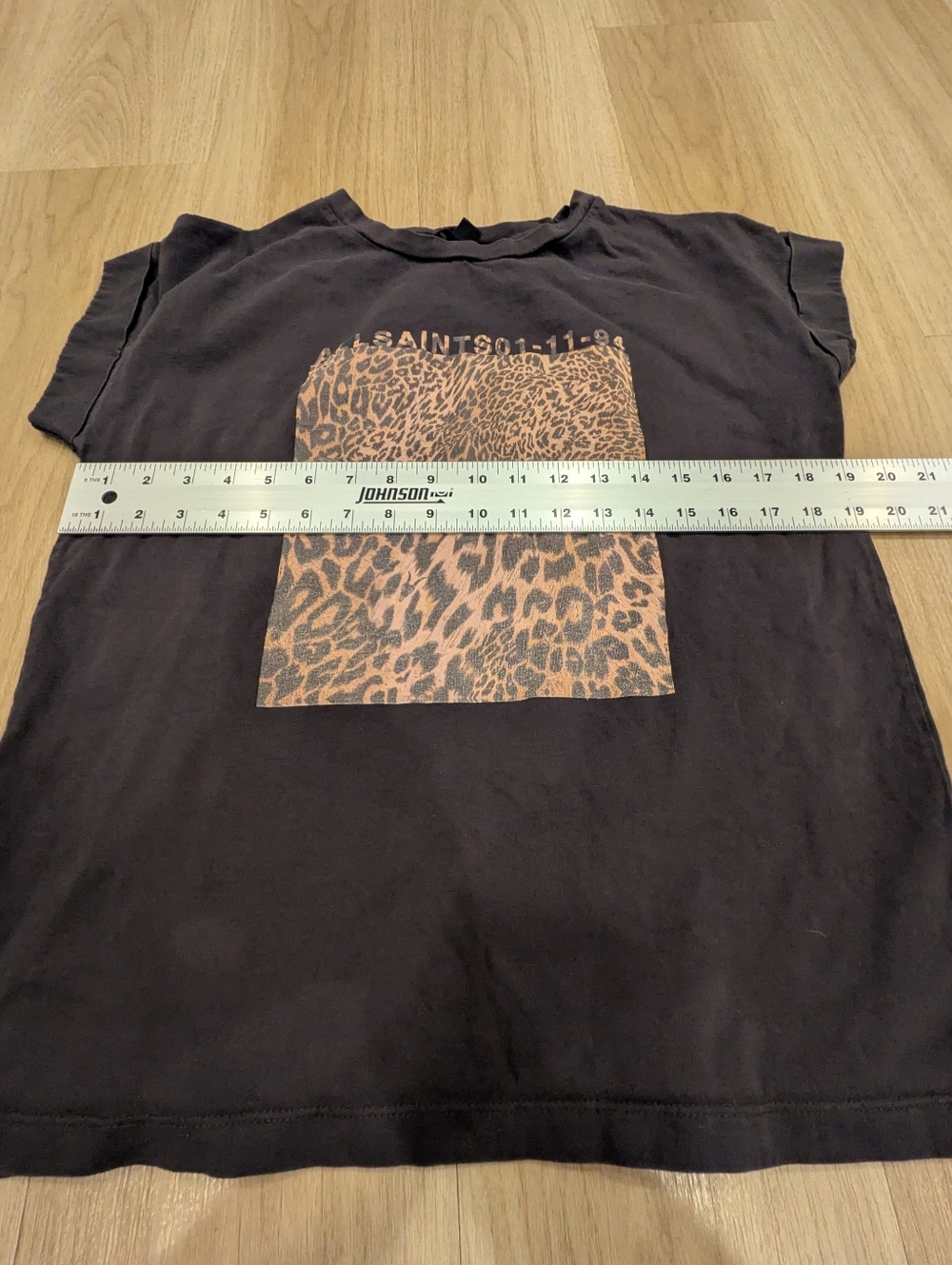All Saints Cheetah Cuffed Sleeve Tee Size S - Picture 5 of 9